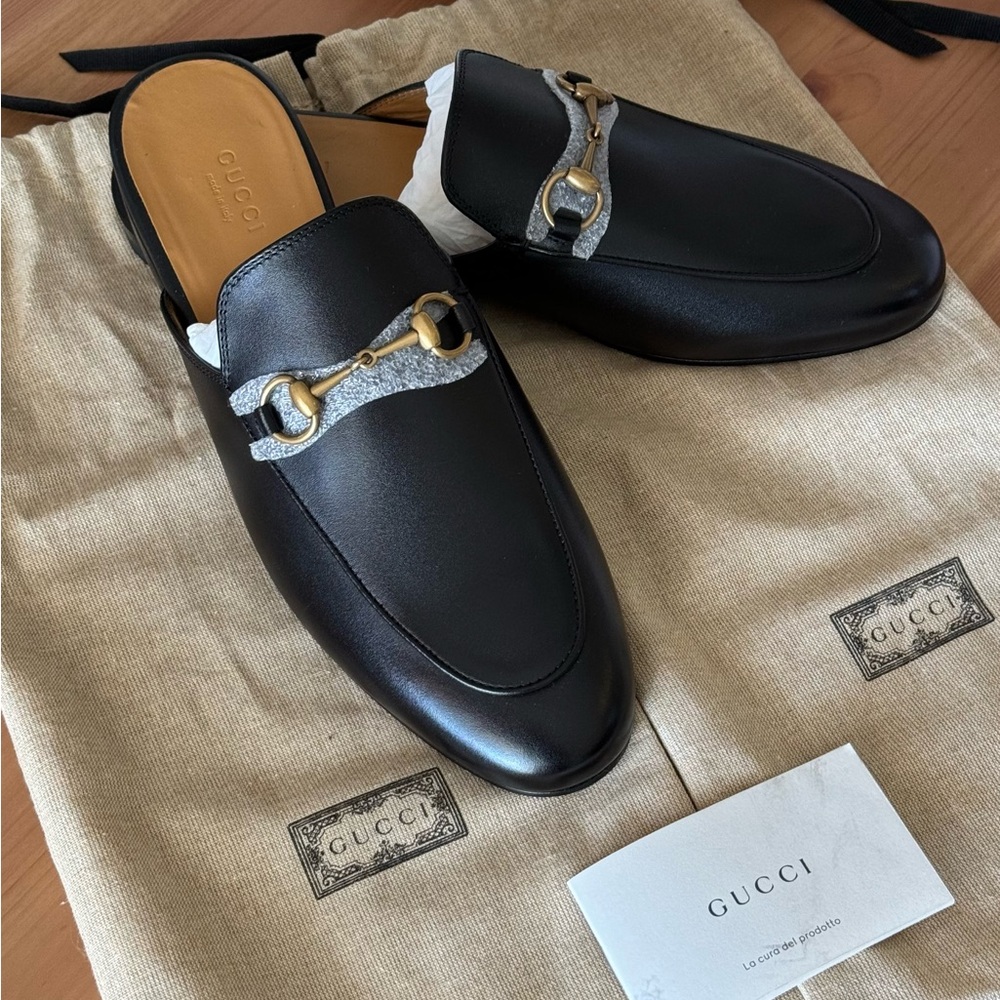 Gucci Princetown Horsebit Mules in Black Leather (Size 39 EU/9 US)